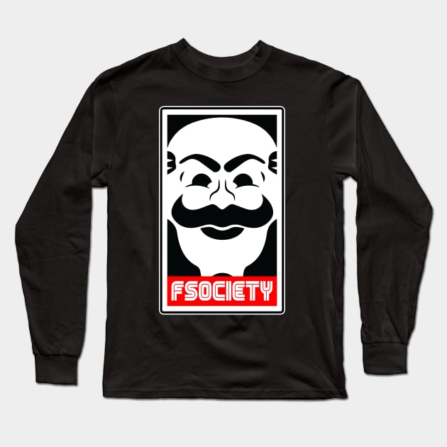 Fsociety Long Sleeve T-Shirt by custardzero